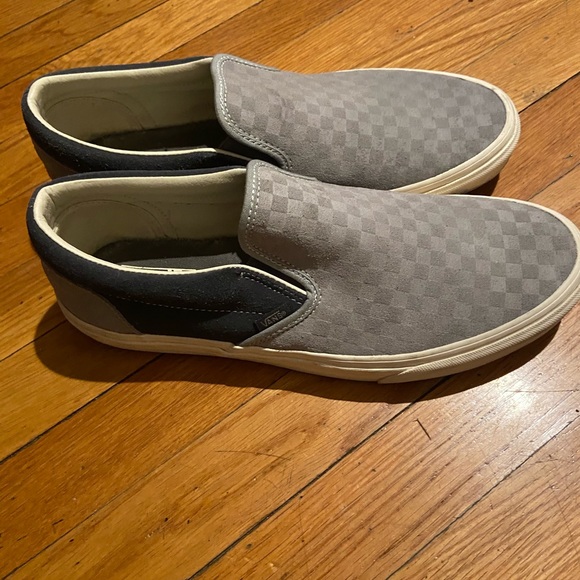 Vans Gray and Black Checkered Slip-On Sneakers - Picture 1 of 3